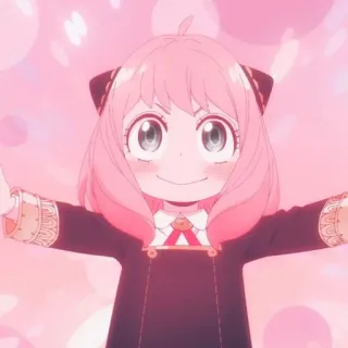 😈 c614db2d Anya Forger Spy x Family Anime, Spy x Family, Anya Forger, Cartone animato, Carino, Rosa telegram sticker