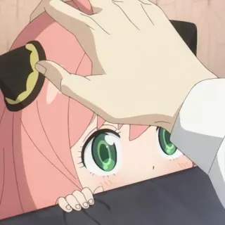 🥜 0313e813 Anya Forger Spy × Family 动漫, 可爱, 女孩, 间谍过家家, 阿尼亚, 福杰, 摸头 telegram sticker