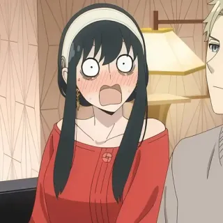 🥜 0c155431 Yor Forger Spy x Family 动漫, 间谍过家家, 约尔·福杰, 震惊, 卡通 telegram sticker