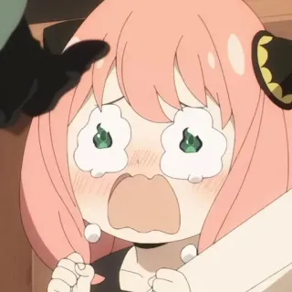 🥜 0c1e0968 Anya Spy x Family 动漫, 卡通, 哭, 悲伤, 间谍过家家, 阿尼亚·福杰 telegram sticker