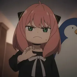 🥜 191b3adc Anya Forger Spy x Family 动漫, 阿尼亚, 福杰, 间谍过家家, 卡通, 可爱, 生气 telegram sticker