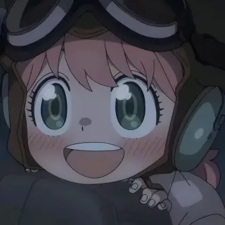 🥜 1e9fea41 动漫, 角色, 女孩, 飞行员, 可爱, 快乐, 航空 telegram sticker