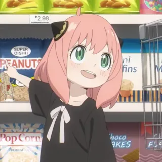 🥜 22a22e72 Anya Forger Spy x Family 动漫, 间谍过家家, 阿尼亚·福杰, 卡通, 可爱, 购物 telegram sticker