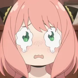 🥜 36e26f2d Anya Spy x Family 动漫, 女孩, 哭泣, 悲伤, 阿尼亚·福杰, 间谍过家家, 表情 telegram sticker