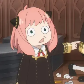 🥜 88bb833d Anya Forger Spy x Family 阿尼亚·福杰, 间谍过家家, 动漫, 角色, 指, 震惊 telegram sticker