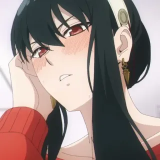 🥜 ab0b42fe Yor Forger Spy x Family 动漫, 约尔·福杰, 间谍过家家, 卡通, 红眼睛, 间谍家家酒, 女人 telegram sticker