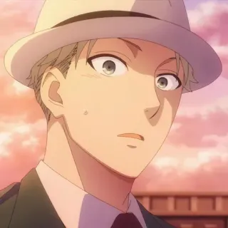 🥜 c29c716a Loid Forger Spy x Family 动漫, 劳埃德·福杰, 间谍过家家, 角色, 帽子, 男人 telegram sticker