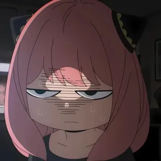 🥜 e984285e Anya Forger Spy x Family 动漫, 阿尼亚·福杰, 间谍过家家, 搞笑, 表情包, 表情, 疲惫 telegram sticker