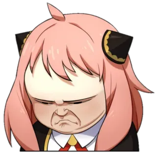 😑 0b132695 Anya Forger Spy x Family 阿尼亚·福杰, 间谍过家家, 动漫, 卡通, 滑稽表情, 表情 telegram sticker