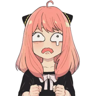 😭 18644dd7 Anya Spy x Family 动漫, 间谍过家家, 阿尼亚·福杰, 可爱, 卡哇伊, 反应, 搞笑 telegram sticker