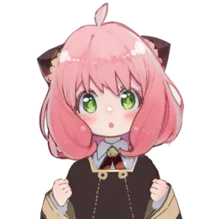 🥺 2c0f8c93 Anya Forger Spy x Family 阿尼亚, 间谍过家家, 动漫, 卡通, 可爱, 粉色头发, 动漫女孩 telegram sticker