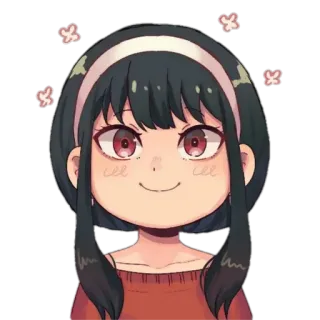 ☺️ 4995e0df Yor Forger Spy x Family 动漫, 约尔·福杰, 间谍过家家, 可爱, 粉丝作品, 卡通 telegram sticker