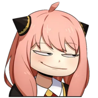 😏 4f2654cf Anya Forger Spy x Family 阿尼亚, 间谍过家家, 动漫, 漫画, 卡通, 滑稽表情, 得意 telegram sticker