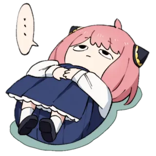 😔 61df988c Anya Forger Spy x Family 动漫, 卡通, 间谍过家家, 阿尼亚·福杰, 可爱, 贴纸 telegram sticker