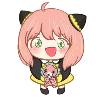 🤩 6538f9e9 Anya Forger Spy x Family 动漫, 漫画, 间谍过家家, 阿尼亚·福杰, 卡通, 可爱 telegram sticker