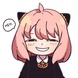 😈 73b9eed4 Anya Forger Spy x Family HEH. 动漫, 间谍过家家, 阿尼亚·福杰, 可爱, 卡通, 搞笑, 嘿 telegram sticker