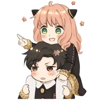 ❤️ 75385624 Anya Forger Spy x Family 动漫, 间谍过家家, 阿尼亚·福杰, 卡通, 可爱, 粉丝艺术 telegram sticker