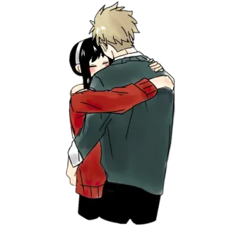 ❤️ 8354e279 拥抱, 动漫, 情侣, 爱意, 卡通, 爱 telegram sticker