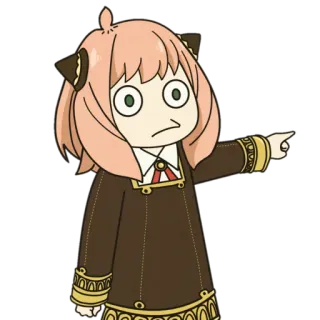 😶 cd97036d Anya Forger Spy x Family 动漫, 间谍过家家, 阿尼亚·福杰, 指着, 可爱, 卡通, 漫画 telegram sticker