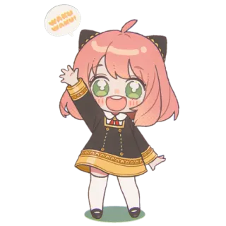 🤩 d0649d2a Anya Forger Spy x Family WAKU WAKU! 动漫, 间谍过家家, 阿尼亚·福杰, 可爱, 卡通, 问候 telegram sticker