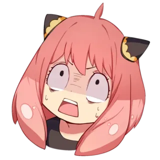 😨 d0918fcd Anya Forger Spy x Family 动漫, 卡通, 间谍过家家, 阿尼亚, 震惊, 担心, 搞笑 telegram sticker