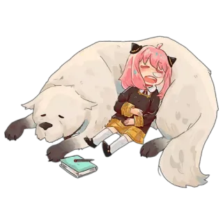 😴 d60f3eb4 Anya Forger Spy x Family 动漫, 睡觉, 狗, 可爱, 阿尼亚, 卡通, 间谍过家家 telegram sticker