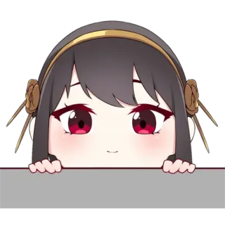 ☺️ e2057c86 Yor Forger Spy x Family 动漫, 间谍过家家, 约尔·福杰, 可爱, 偷看, 卡通, 动画 telegram sticker