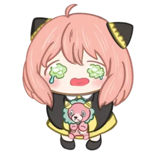 🥺 e7695248 Anya Forger Spy × Family 动漫, 间谍过家家, 阿尼亚, 卡通, 可爱, 哭 telegram sticker