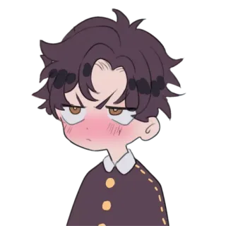 ❤️ fc40b2a2 动漫, 卡通, 男孩, 生气, 脸红, 可爱 telegram sticker