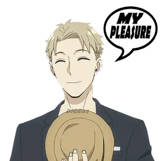🤝 3db96496 Loid Forger Spy × Family MY PLEASURE Anime, Spy x Family, Loid Forger, Piacere mio, Sticker, Personaggio, Formale telegram sticker