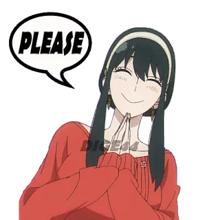 🙏 4b11a659 Yor Forger Spy × Family PLEASE Anime, Yor Forger, Spy Family, Per favore, Sticker telegram sticker