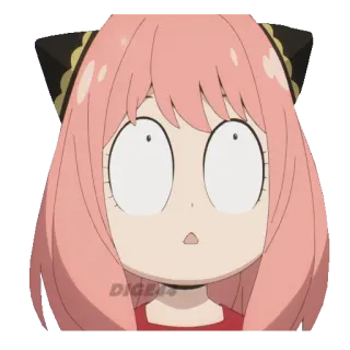 🙄 929362a7 Anya Forger Spy x Family DIGENS anime, spy x family, anya forger, scioccata, reazione, divertente, cartoni animati telegram sticker