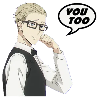 👇 a876c3ba YOU TOO anime, occhiali, anche tu, cartone animato, adesivo telegram sticker