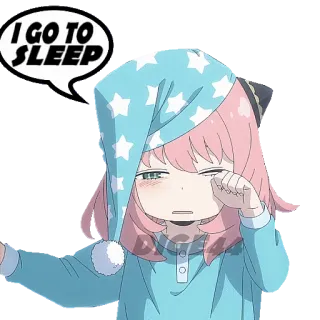 💤 b9af11df Anya Forger Spy x Family I GO TO SLEEP Anime, Sonno, Carino, Cartone animato, Spy x Family, Anya Forger, Stanco telegram sticker