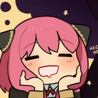 🤤 0587f79e Anya Spy x Family HEEH аня, spy x family, аниме, мультфильм, милый, смешной telegram sticker