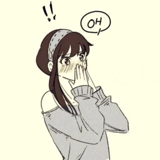 😍 20667cc8 OH Аниме, Женщина, Мультфильм, Румянец, Милый telegram sticker