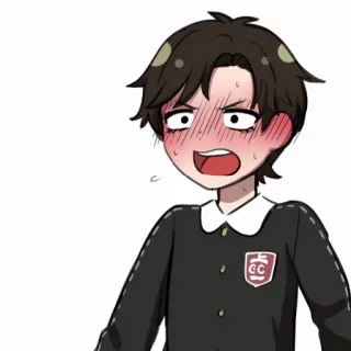 ❤️ 249e7654 аниме, мультфильм, смущен, взволнованный, мальчик, форма telegram sticker