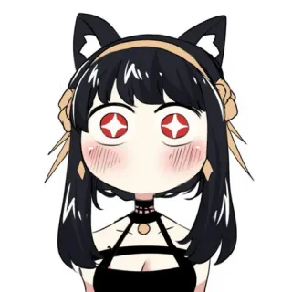 🤩 43b8811a Аниме, Мультфильм, Персонаж, Кошачьи уши, Каваий, Стикер telegram sticker