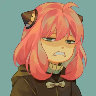 😒 5344a448 Anya Forger Spy x Family Аниме, Аня Форджер, Семья шпиона, Мультфильм, Персонаж, Фанатское творчество telegram sticker