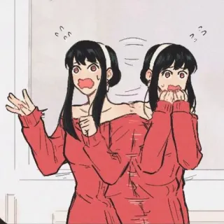 😱 69af4897 Yor Forger Spy × Family Аниме, Йор Форджер, Семья шпиона, Сюрприз, Шок, Мультфильм telegram sticker