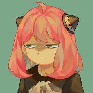 😒 b90b3580 Anya Forger Spy × Family аня форджер, spy x family, аниме, мультфильм, розовые волосы, выражение, смешно telegram sticker