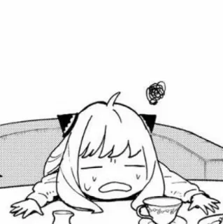🟥 384ad3da Anya Forger Spy × Family 动漫, 漫画, 疲惫, 困, 精疲力竭, 沮丧 telegram sticker