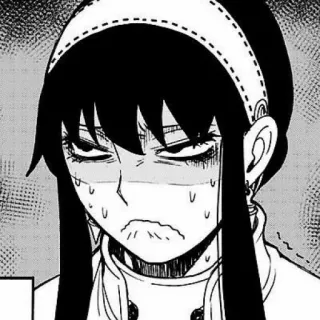 🟪 6c0d6fb5 Yor Forger Spy x Family 动漫, 漫画, 约尔·福杰, 间谍过家家, 脸, 表情, 沮丧 telegram sticker