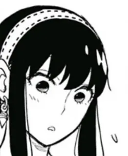 😯 36895ad3 Yor Forger Spy x Family Аниме, Spy x Family, Йор Форджер, Мультфильм, Черно-белый telegram sticker