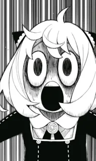 😱 6101084b Anya Forger Spy x Family Аниме, Spy x Family, Аня Форджер, в шоке, Манга telegram sticker