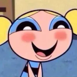 🙃 37f77550 Bubbles Powerpuff Girls Gelembung, The Powerpuff Girls, kartun, imut, tersenyum telegram sticker