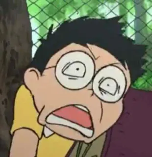 😲 631244f3 Anime, Kartun, Terkejut, Wajah lucu, Ekspresi telegram sticker