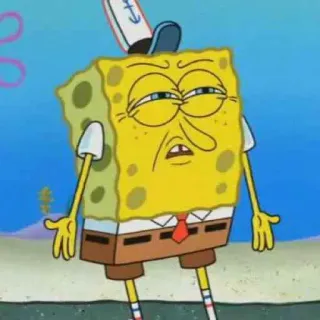 😑 7a8aa25c Spongebob Squarepants Spongebob, kartun, Nickelodeon, lucu, ekspresi, kuning, karakter telegram sticker