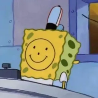 🙃 940f1593 SpongeBob SquarePants SpongeBob, kartun, lucu, Nickelodeon, tersenyum, bahagia telegram sticker