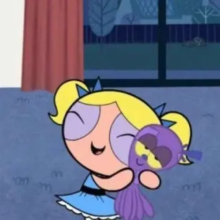 😛 bd6f213e Bubbles Powerpuff Girls kartun, Bubbles, The Powerpuff Girls, persahabatan, imut, boneka telegram sticker